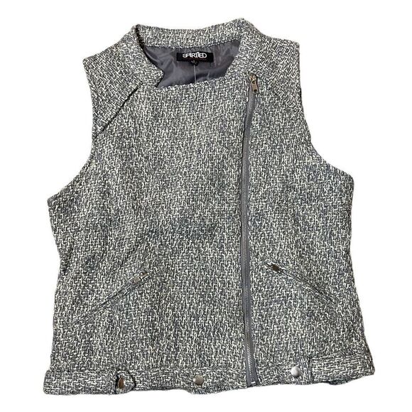 Randolph Duke Gray Tweed Moto Vest Size Small NWT - Picture 1 of 10